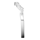 Round Cubic Zirconia Ladies Wedding Guard Stackable Band 10K White Gold