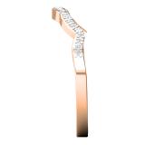 Round Cubic Zirconia Ladies Wedding Guard Stackable Band 18K Rose Gold