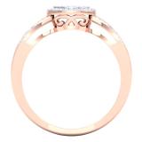 0.40 Carat (Ctw) 14K Rose Gold Round Champagne & White Diamond Ladies Micro Pave Swirl Split Shank Engagement Ring Set