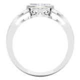 0.40 Carat (Ctw) 14K White Gold Round Champagne & White Diamond Ladies Micro Pave Swirl Split Shank Engagement Ring Set