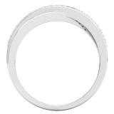 0.20 Carat (Ctw) 10K White Gold Round Champagne & White Diamond Ladies Infinity Crossover Wedding Anniversary Band Ring 1/5 CT