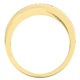 0.20 Carat (Ctw) 18K Yellow Gold Round Champagne & White Diamond Ladies Infinity Crossover Wedding Anniversary Band Ring 1/5 CT