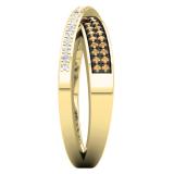 0.20 Carat (Ctw) 18K Yellow Gold Round Champagne & White Diamond Ladies Infinity Crossover Wedding Anniversary Band Ring 1/5 CT