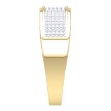 0.40 Carat (Ctw) 10k Yellow Gold Round White Diamond Men's Hip Hop Anniversary Wedding Band