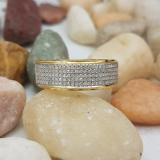 0.40 Carat (Ctw) 14k Yellow Gold Round White Diamond Men's Hip Hop Anniversary Wedding Band