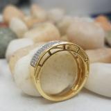 0.40 Carat (Ctw) 14k Yellow Gold Round White Diamond Men's Hip Hop Anniversary Wedding Band