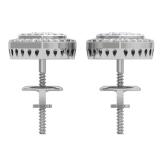 0.50 Carat (Ctw) 18K White Gold Round White Diamond Ladies Heart Shaped Stud Earrings 1/2 CT