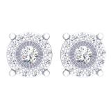 0.25 Carat (Ctw) 10K White Gold Round Cut Diamond Ladies Circle Stud Earrings 1/4 CT