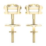 0.25 Carat (Ctw) 10K Yellow Gold Round Cut Diamond Ladies Circle Stud Earrings 1/4 CT