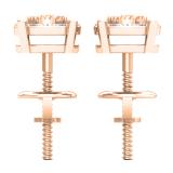 0.25 Carat (Ctw) 14K Rose Gold Round Cut Diamond Ladies Circle Stud Earrings 1/4 CT