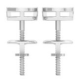 0.10 Carat (Ctw) 10K White Gold Round White Diamond Ladies Circle Cluster Stud Earrings 1/10 CT