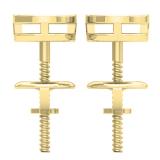0.10 Carat (Ctw) 14K Yellow Gold Round White Diamond Ladies Circle Cluster Stud Earrings 1/10 CT