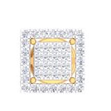 0.16 Carat (Ctw) 10K Yellow Gold Round Cut White Diamond Square Shaped Stud Earring(1PC ONLY)
