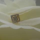 0.16 Carat (Ctw) 10K Yellow Gold Round Cut White Diamond Square Shaped Stud Earring(1PC ONLY)