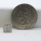 0.16 Carat (Ctw) 10K Yellow Gold Round Cut White Diamond Square Shaped Stud Earring(1PC ONLY)