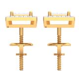 0.32 Carat (Ctw) 14K Yellow Gold Round Cut White Diamond Square Shaped Stud Earrings 1/3 CT