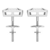 0.15 Carat (Ctw) 10K White Gold White Round Diamond Prong Set Square Shaped Stud Earrings