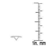 0.10 Carat (ctw) 14K White Gold Round White Diamond Wedding Stackable Band Anniversary Guard Chevron Ring 1/10 CT