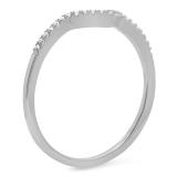Round White Diamond Wedding Guard Chevron Band (0.10 ct Color I-J Clarity I2-I3) in 925 Sterling Silver