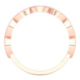 0.05 Carat (ctw) 10K Rose Gold Round White Diamond Ladies Anniversary Wedding Stackable Band Ring