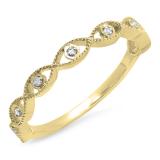 0.05 Carat (ctw) 10K Yellow Gold Round White Diamond Ladies Anniversary Wedding Stackable Band Ring
