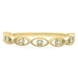 0.05 Carat (ctw) 14K Yellow Gold Round White Diamond Ladies Anniversary Wedding Stackable Band Ring
