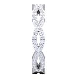 0.30 Carat (ctw) 10K White Gold Round White Diamond Ladies Swirl Style Anniversary Wedding Eternity Band Stackable Ring 1/3 CT