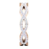 0.30 Carat (ctw) 14K Rose Gold Round White Diamond Ladies Swirl Style Anniversary Wedding Eternity Band Stackable Ring 1/3 CT