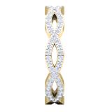 0.30 Carat (ctw) 18K Yellow Gold Round White Diamond Ladies Swirl Style Anniversary Wedding Eternity Band Stackable Ring 1/3 CT