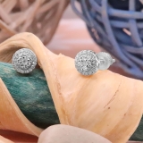 0.30 Carat (ctw) 18K White Gold Round White Diamond Ladies Circle Cluster Stud Earrings 1/3 CT