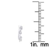 0.40 Carat (Ctw) Sterling Silver Round Cut White Diamond Ladies Floral Ear Climber Earrings