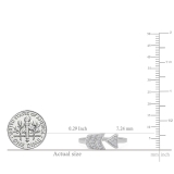 0.15 Carat (ctw) Sterling Silver Round White Diamond Ladies Bridal Vintage Right Hand Arrow Ring