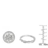 0.15 Carat (Ctw) Sterling Silver Round Cut White Diamond Ladies Swirl Anniversary Wedding Stackable Band