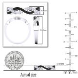 0.15 Carat (Ctw) 10K White Gold Round Cut Black & White Diamond Ladies Bridal Swirl Anniversary Wedding Stackable Band