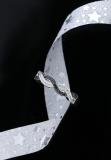 0.15 Carat (Ctw) Sterling Silver Round Cut Black & White Diamond Ladies Bridal Swirl Anniversary Wedding Stackable Band