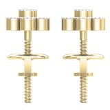 0.20 Carat (ctw) 18K Yellow Gold Round Cut White Diamond Ladies Cluster Flower Shaped Stud Earrings 1/5 CT