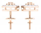 0.90 Carat (ctw) 14K Rose Gold Round Cut White Diamond Ladies Cluster Style Stud Earrings