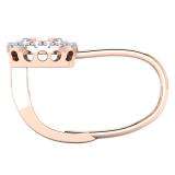 0.55 Carat (ctw) 10K Rose Gold Oval Cut Morganite & Round Cut White Diamond Ladies Halo Style Hoop Earrings 1/2 CT