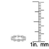 0.20 Carat (ctw) 10K White Gold Round White Diamond Ladies Vintage Style Milgrain Eternity Anniversary Wedding Band 1/5 CT