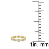 0.20 Carat (ctw) 10K Yellow Gold Round White Diamond Ladies Vintage Style Milgrain Eternity Anniversary Wedding Band 1/5 CT
