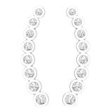 0.60 Carat (ctw) 14K White Gold Round Cut White Diamond Ladies Journey Curved Climber Earrings