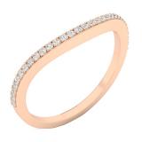 0.13 Carat (ctw) Round Diamond Ladies Guard Smooth Curved Wedding Band 14K Rose Gold