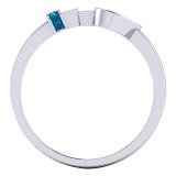 0.10 Carat (ctw) Sterling Silver Round Blue Diamond Ladies Bridal Vintage Right Hand Arrow Ring