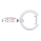 0.70 Carat (ctw) Two Tone Rose Gold Plated 10K White Gold Round White Diamond Ladies Cluster Style Dangling Earrings 3/4 CT