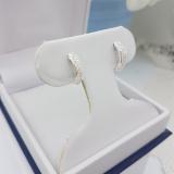 0.40 Carat (ctw) 10K White Gold Round Diamond Ladies Pave Set Huggies Hoop Earrings