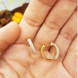 0.40 Carat (ctw) 10K Yellow Gold Round Diamond Ladies Pave Set Huggies Hoop Earrings