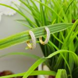 0.40 Carat (ctw) 10K Yellow Gold Round Diamond Ladies Pave Set Huggies Hoop Earrings