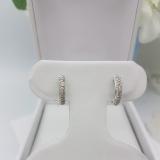 0.40 Carat (ctw) 14K White Gold Round Diamond Ladies Pave Set Huggies Hoop Earrings