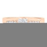 0.50 Carat (ctw) 14K Rose Gold Round & Princess Cut White Diamond Ladies Bridal Engagement Ring With Matching Band Set 1/2 CT