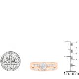 0.50 Carat (ctw) 14K Rose Gold Round & Princess Cut White Diamond Ladies Bridal Engagement Ring With Matching Band Set 1/2 CT